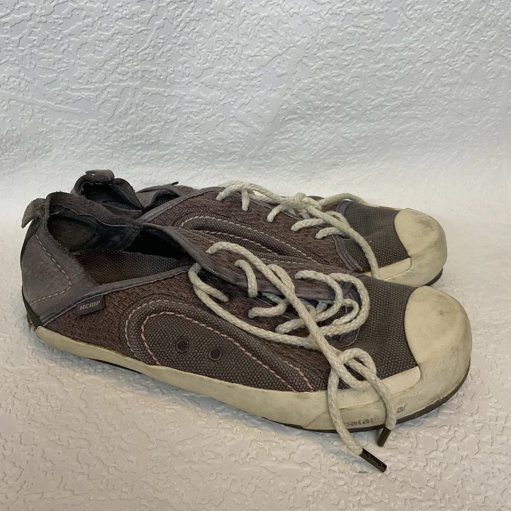 Patagonia Patrol  Brown Leather/Hemp Lace-Up Sneakers Sz 7,5